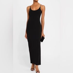 NWT Giorgio Armani Classic Black Maxi Jersey Tank Dress Size: US 14